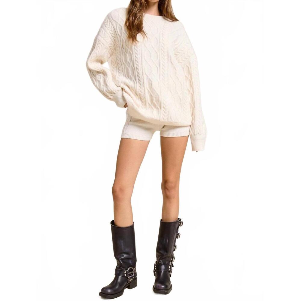 NEW MIMOSA chrissy sweater shorts in white